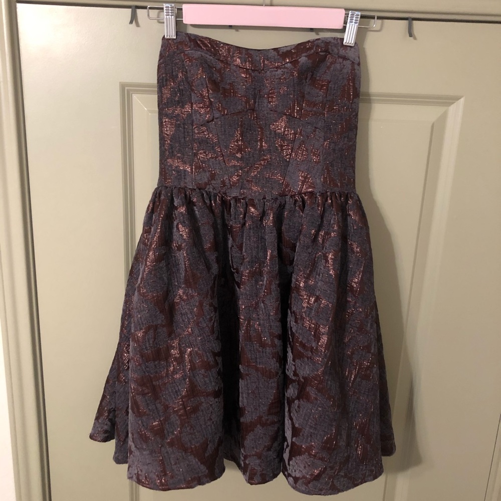 Strapless Metallic Detail Dress